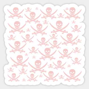 Millennial Pink Pirate Pattern Sticker